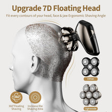 Load image into Gallery viewer, SHPAVVER Head Shavers for Bald Men: 5-in-1 Upgraded Electric Razor - IPX7 Waterproof Shaving Grooming Kit for Balder - Turbo Speed & Precision Blades Valentine's Day Gifts (Glossy Gold)