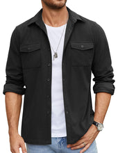 Load image into Gallery viewer, COOFANDY Men's Button Down Waffle Shirt Jacket Casual Long Sleeve Shacket Lightweight Overshirts with Flap Pockets