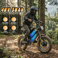 Load image into Gallery viewer, HAPPYRUN G70 Pro Dual Motor Electric Bike for Adults 5000 Peak Motor Removable Dual Battery All-Terrain 20" Fat Tire Ebike 36MPH 85+ Miles 38Ah Battery Hydraulic Disc Brake (G70PRO+Rear Shelf)
