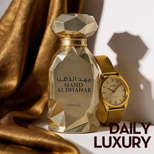 Load image into Gallery viewer, AFLUXE MAHD AL DHAHAB Luxury Unisex Perfume - Dazzling Citrus & Amber Oud Essence - 100ml Eau de Parfum - All-Day Luminosity - Signature Blend of Contrasts(MAHD AL DHAHAB)