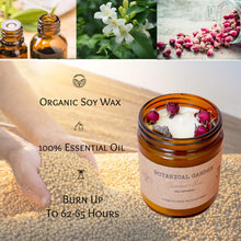 Load image into Gallery viewer, Aromatherapy Organic Jasmine & Rose Natural Soy Wax Candle | Dry Flowers Scented | 100% Pure Essential Oil | Gift for Your Partner | Home Decor | Relax Your Mind | Long Lasting - 9Oz