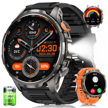 Load image into Gallery viewer, Military Smart Watches for Men, 1.91" Men's Smart Watch with 1000mAh/5 ATM Waterproof/LED Flashlight/110+ Sport Modes/Heart Rate/SpO2/Sleep Monitor, Fitness Tracker Watch for Android & iPhone (Black)