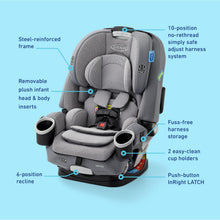 Load image into Gallery viewer, Graco 4Ever DLX 4-in-1 Car Seat, Charlie| Infant to Toddler Car Seat, with 10 Years of Use | Rear-Facing, Forward-Facing and Booster Modes | Safe, Comfortable and Convenient