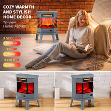 Load image into Gallery viewer, RealSmart Electric Fireplace Heater 22 in Freestanding Fireplace Stove Infrared Fireplace with 3D Flame Effect Remoted Control, Timer, Overheating Protection (Gray)