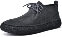 Load image into Gallery viewer, JIONS Mens Ankle Desert Chukka Boots Lace Up Suede Leather Shoes Round Toe Platform Deck Boots (Grey 43/9.5 US)