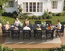 Load image into Gallery viewer, SERWALL Patio Dining Sets for 6 Person, HDPE Dining Set with 6 Armless Chairs, Black