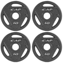 Load image into Gallery viewer, CAP Barbell 2-Inch Olympic Grip Weight Plate, 10 lb, Set of 4,Black