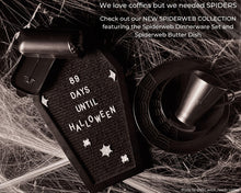 Load image into Gallery viewer, Coffin Letter Board Black With Spooky and All Seasons Emojis +500 Characters, and Wooden Stand - 17x10.5 Inches - Halloween Decorations Gothic Decor Spooky Gifts