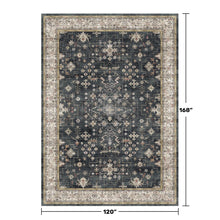 Load image into Gallery viewer, Boho Black Rug for Living Room - Washable 10x14 Area Rug, Dining Room Rugs for Under Table, Soft Low Pile Carpet for Large Bedroom - Farmhouse Decor, Non-Slip & Stain Resistance (10x14 Black/Multi)