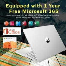 Load image into Gallery viewer, HP Stream 14" HD BrightView Laptop, Intel Celeron N150, 16GB RAM, 288GB Storage (128GB UFS + 160GB Docking Station Set), Intel UHD Graphics, 720p Webcam, Wi-Fi, 1 Year Office 365, Win 11 S, Silver