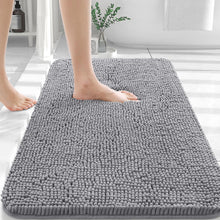 Load image into Gallery viewer, OLANLY Bathroom Rugs 30x20, Extra Soft Absorbent Chenille Bath Rugs, Rubber Backing Quick Dry, Machine Washable Bath Mats for Bathroom Floor, Tub and Shower, Home Decor Accessories, Grey