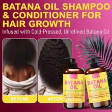 Load image into Gallery viewer, Batana Oil Shampoo and Conditioner Set | Raw Organic Batana Oil for Hair Growth | Clarifying & Thickening Treatment for Thinning Hair | Shampoo and Conditioner for Men & Women