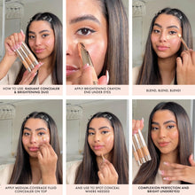 Load image into Gallery viewer, ICONIC LONDON Radiant Concealer & Brightening Duo | Creamy Liquid + Brightening Crayon Dual Ended Concealer, Cruelty Free, Vegan Makeup (Neutral Fair) 0.08 oz