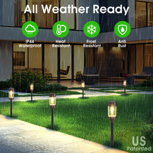 Load image into Gallery viewer, Eyrosa Solar Lights Outdoor, 12 Pack Waterproof Solar Landscape Lighting for Pathway Garden Yard Path Walkway Driveway Lawn Patio Outside Decor, Warm White