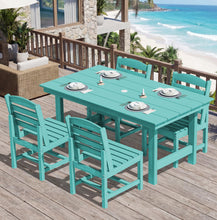 Load image into Gallery viewer, SERWALL Patio Dining Sets for 6 Person, HDPE Dining Set with 6 Armless Chairs, Aruba