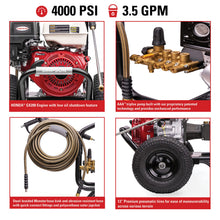 Load image into Gallery viewer, Simpson Cleaning PS60869 PowerShot 4000 PSI Gas Pressure Washer, 3.5 GPM AAA Triplex Pump, Honda GX270 Engine, Includes Spray Gun, Wand, 5 QC Nozzle Tips, 3/8-inch x 50-Foot Monster Hose, 49-State