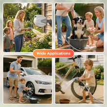Load image into Gallery viewer, Ayleid Retractable Garden Hose Reel,1/2 in x 100 ft Wall Mounted Hose Reel, with 9- Function Sprayer Nozzle, Any Length Lock/Slow Return System/Wall Mounted/180°Swivel Bracket (Gray)