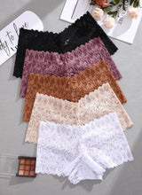 Load image into Gallery viewer, READY TO LOVE Sexy Women's Underwear Lace Shorts V Waist Breathable Cheeky Panties Boyshorts Underwear Women 5 Pack