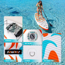 Load image into Gallery viewer, FunWater Inflatable 10'6×33"×6" Ultra-Light (17.6lbs) SUP for All Skill Levels Everything Included with Stand Up Paddle Board, Adj Floating Paddles, Pump, ISUP Travel Backpack, Leash,Waterproof Bag