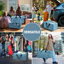 Load image into Gallery viewer, WORKPRO 6 Pack Extra Large Moving Bags with Zippers & Carrying Handles Backpack Straps, Heavy-Duty Storage Tote for Space Saving & Storage, Alternative to Moving Box (Dusty Blue)