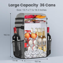 Load image into Gallery viewer, ZAKEEP Cooler Backpack, 36 Cans Multifunctional Leakproof Cooler Backpack with Padded Top Handle, Mesh Pocket for Camping BBQ (Gray)