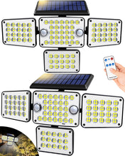 Load image into Gallery viewer, FAXBOX Solar Lights Outdoor 336 LED, Motion Sensor Security Wall Light with Remote, Split 4-Head Adjustable Design, 2400mAh Battery, Waterproof IP65 Garage, Driveway, Garden, Courtyard Lighting(2Pack