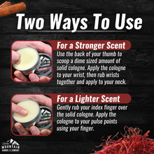 Load image into Gallery viewer, Rocky Mountain Barber Company Solid Cologne for Men – Citrus & Spice Scent – 2 Oz Size - Made with Coconut Oil, Shea Butter - Long-Lasting Scent