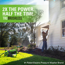 Load image into Gallery viewer, Greenworks Pro Brushless 3000 PSI (CSA Certified) 2.0 GPM Max / 1.1 GPM Electric Pressure Washer (Rugged Steel Frame, 25 FT Hose, 35 FT GFCI Power Cord)