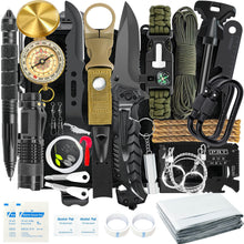 Load image into Gallery viewer, Survival Kits 37 in 1, Gifts for Men Dad Husband Christmas Valentine's Day, Emergency Survival Gear and Equipment, Camping Hiking Outdoor Adventure Cool Gadgets