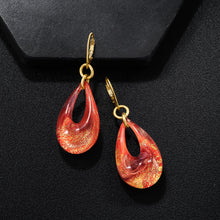 Load image into Gallery viewer, Ross-Simons Italian Murano Glass Teardrop Earrings in 18kt Gold Over Sterling