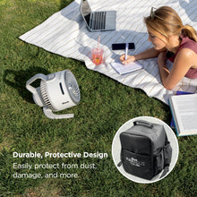 Load image into Gallery viewer, Shark FlexBreeze HydroGo Fan & Travel Bag — Ultra-powerful portable fan with indoor + outdoor evaporative mist. Corded & cordless, White, FA053BRN