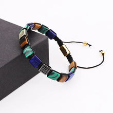 Load image into Gallery viewer, High Quality Mix Natural Stone Square Shape Braided Macrame Bracelet Men Women