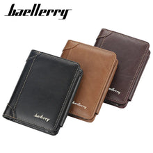 Load image into Gallery viewer, New PU Leather Men Wallets High Quality Zipper Short Desigh Card Holder Male Purse Vintage Coin Holder Men Wallets
