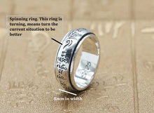 Load image into Gallery viewer, NEW 100% 925 Silver Tibetan OM Mantra Ring Buddhist OM Mani Padme Hum Ring Tibetan Spinning Ring GOOD LUCK JEWELRY