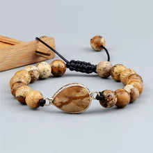 Load image into Gallery viewer, Tiger Eye Natural Picture Stone Bracelet Round Shape Pendant 8mm Beads For Men/Women Handmade Braided Bracelets&Bangles Jewelry