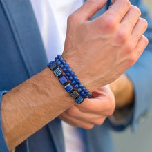 Load image into Gallery viewer, New Fashion High Quality Men Jewelry Natural Stone Square Beads Braided Men Bracelet set
