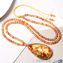 Load image into Gallery viewer, Baltic Flower Drops Pendant Natural Amber Beeswax Necklace Pendant Jewelry for Men and Women Necklaces Jewelry Necklace