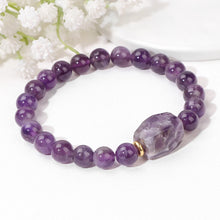 Load image into Gallery viewer, Square Stone Charm Bracelet Rose Pink Quartzs Citrines Beaded Stretch Bracelet Healing Reiki Natural Stone Bangles For Women Men