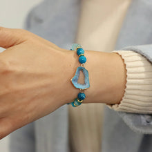 Load image into Gallery viewer, Irregular Druzy Geode Agates Bracelet Blue Striped Agat Beads Bracelets For Women Men Hollow Mineral Stone Charm Bangle Jewelry