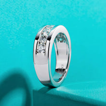 Load image into Gallery viewer, AnuJewel 4mm Moissanite Wedding Band 925 Sterling Silver Lab Created Diamond Band Ring Men Women Ring Customized Jewelry