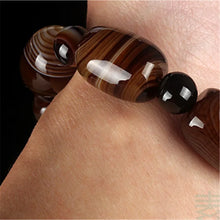 Load image into Gallery viewer, Natural Brazilian Silk Wrapped Agate Bucket Bead Bracelet Men's and Women's Lutong National Style Bracelet