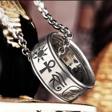 Load image into Gallery viewer, BOCAI Real S925 Silver Jewelry Accessories Vintage Egyptian Anubis Couple Necklace Pendant Trendy Men and Women Ring