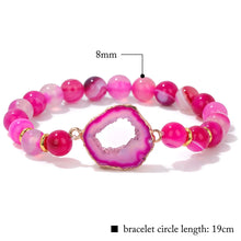 Load image into Gallery viewer, Irregular Druzy Geode Agates Bracelet Blue Striped Agat Beads Bracelets For Women Men Hollow Mineral Stone Charm Bangle Jewelry