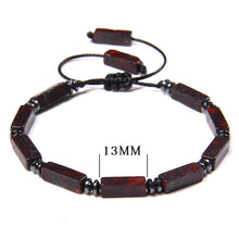 Load image into Gallery viewer, Natural Stone Tiger Eye Bracelet 4x13mm Retangle Agates Turquoises Quartz Beads Bracelets Adjustable for Men Women Yoga Jewelry