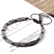 Load image into Gallery viewer, Natural Stone Tiger Eye Bracelet 4x13mm Retangle Agates Turquoises Quartz Beads Bracelets Adjustable for Men Women Yoga Jewelry