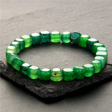 Load image into Gallery viewer, High Quality Natural Stone Tourmaline Agates Bracelet for Women Men Cube Bead Elastic Bracelets Square Smooth Stone Bracelets