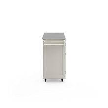 Load image into Gallery viewer, Homestyles Kitchen Cart with Stainless Steel Metal Top Rolling Mobile Kitchen Island with Storage and Towel Rack 54 Inch Width Off White