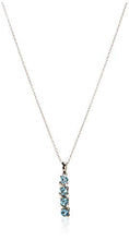 Load image into Gallery viewer, Sterling Silver Genuine Swiss Blue Topaz Four Stone Pendant Necklace, 18"