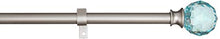 Load image into Gallery viewer, AmazonBasics Decorative 5/8" Curtain Rod with Faceted Ball Finials, 86" - 120", Turquoise Blue