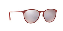 Load image into Gallery viewer, Ray-Ban RB3539 Erika Metal Round Sunglasses, Rubber Bordeaux/Bordeaux Light Flash Grey, 54 mm